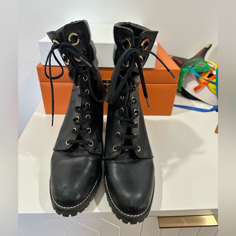 Stuart wiseman combat boots with heel
